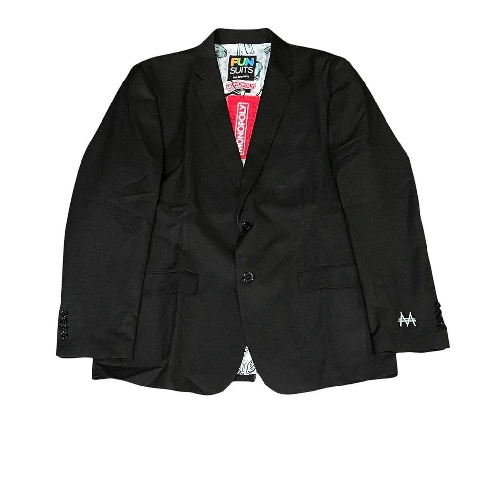 NWT Men's Sz 46R‎ Monopoly Themed Blazer.